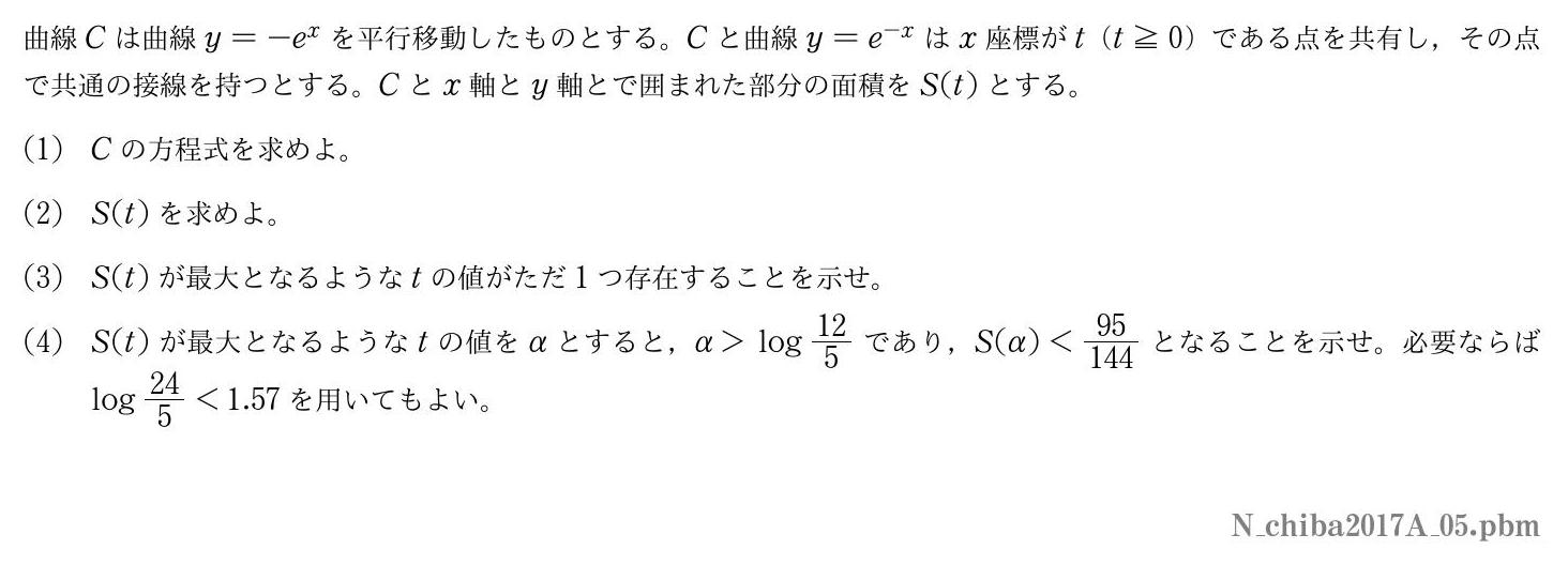 2017年度千葉大学 第５問　