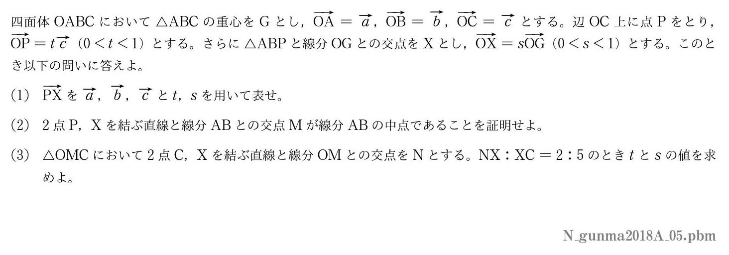 2018年度群馬大学 第５問　