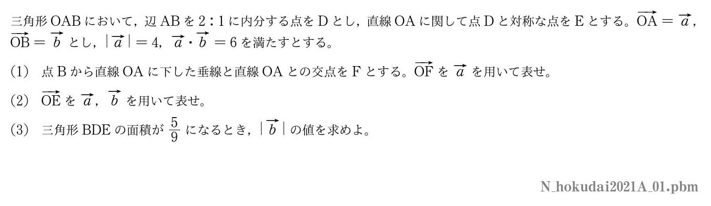 2021年度北海道大学 第１問　