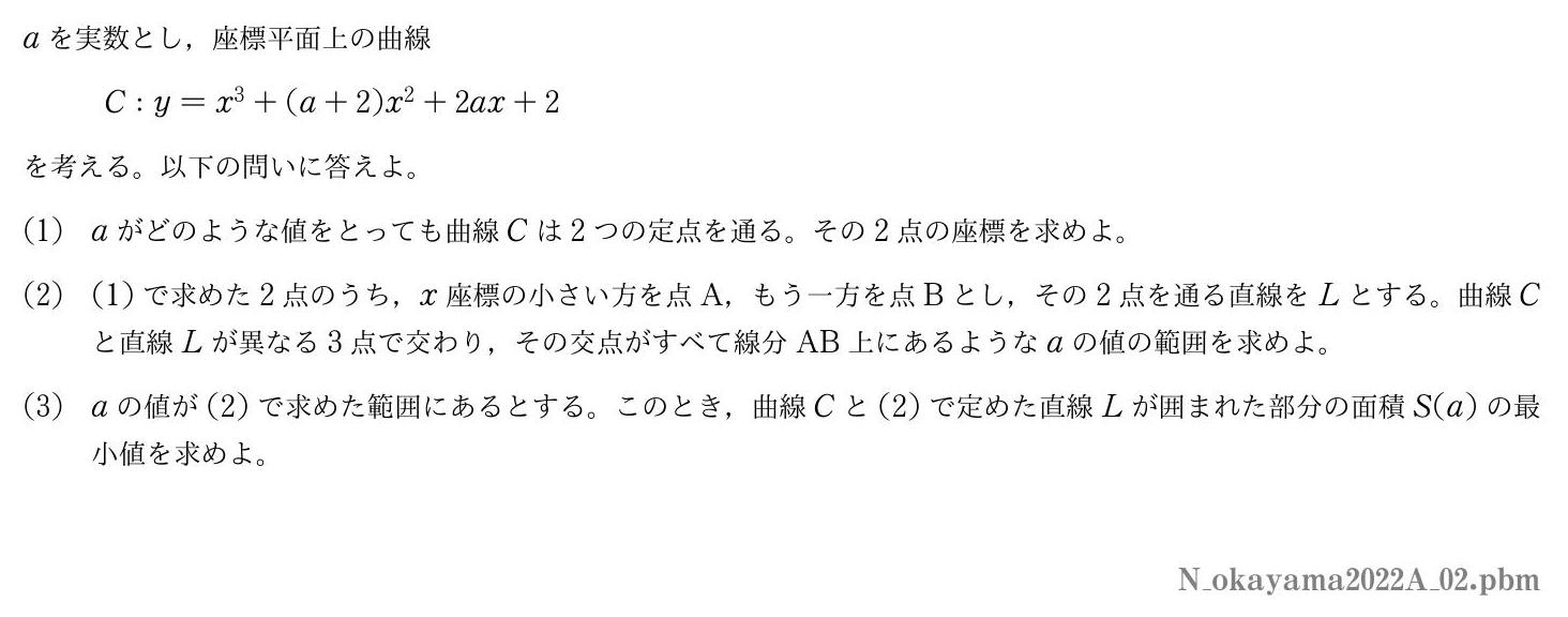 2022年度岡山大学 第２問　