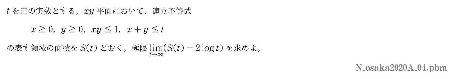 2020年度大阪大学 第４問　