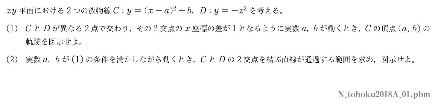 2018年度東北大学 第１問　