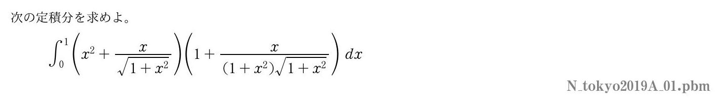 2019年度東京大学 第１問　