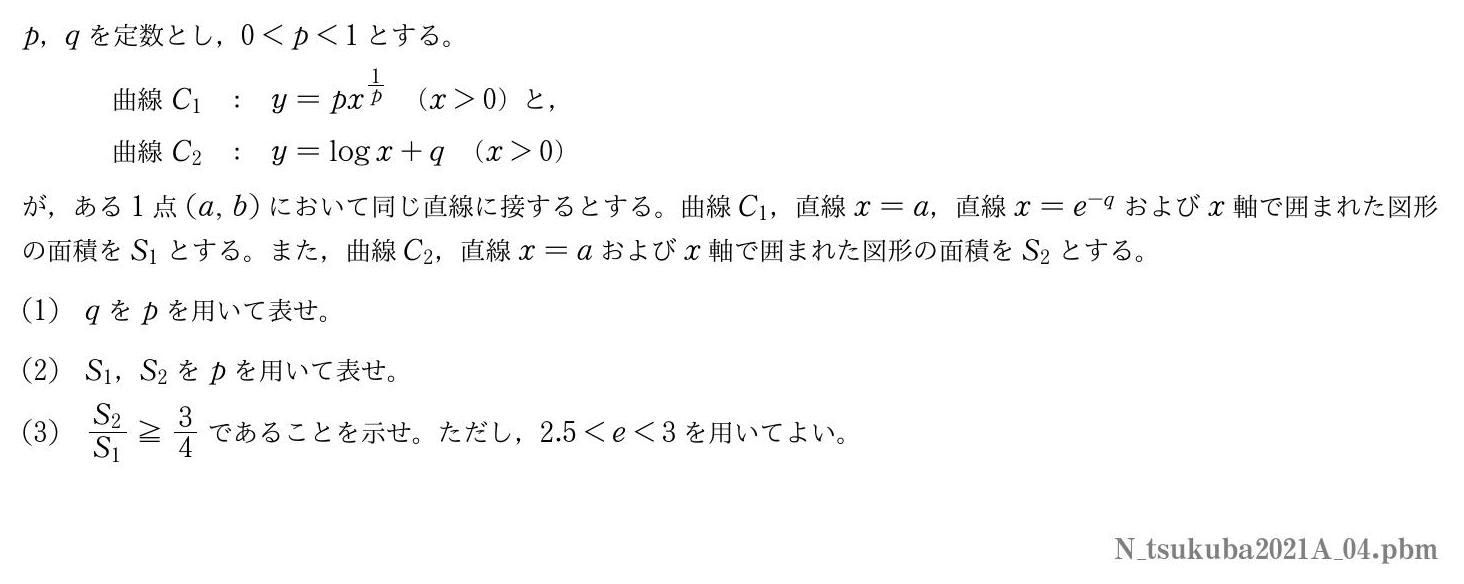 2021年度筑波大学 第４問　