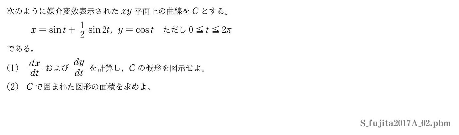 2017年度藤田医科大学 第２問　