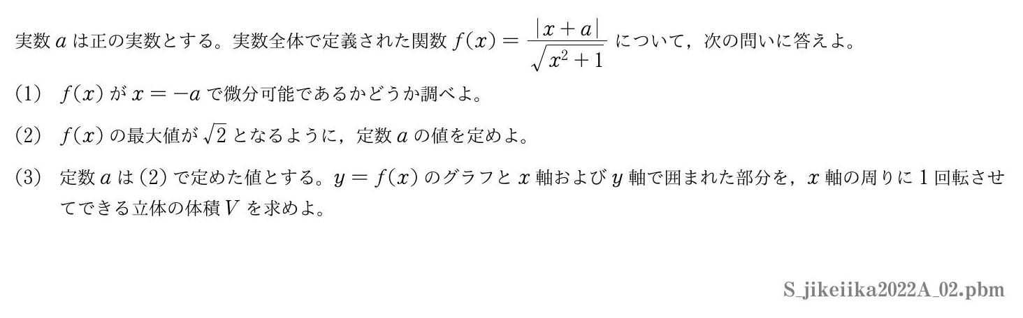 2022年度東京慈恵会医科大学 第２問　