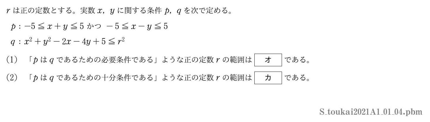 2021年度 第１問(4)　